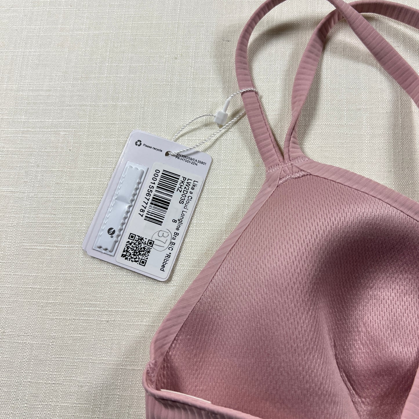 Lululemon Like a Cloud Ribbed Longline Bra *Light Support, B/C Cup - Pink Haze - Size 8 (Medium)