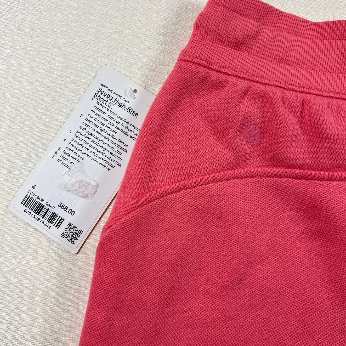 Lululemon Scuba High-Rise Short 5" - Sakura Pink - Size 4 (XS)