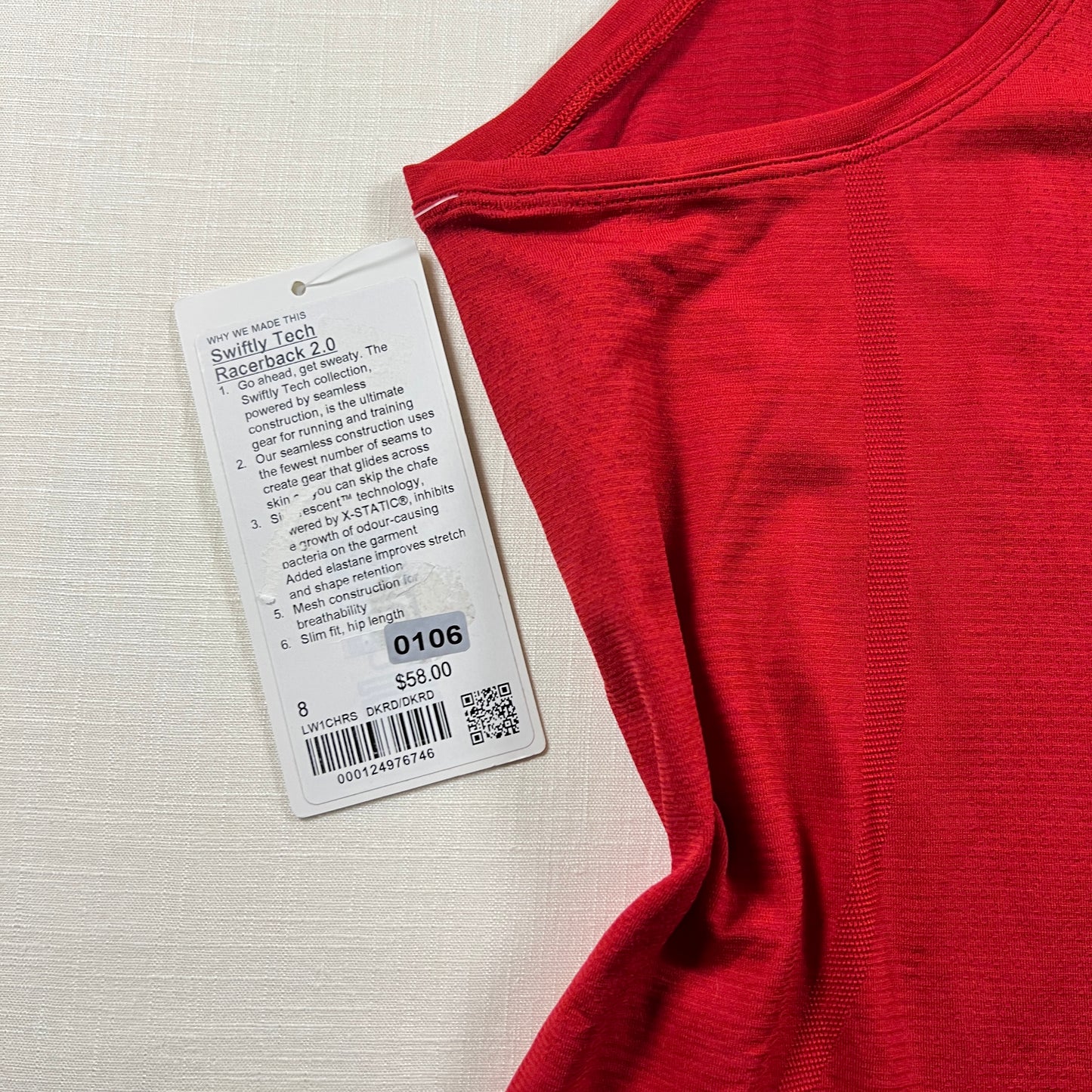 Lululemon Swiftly Tech Racerback Tank - Dark Red/Dark Red - Size 8 (Medium)