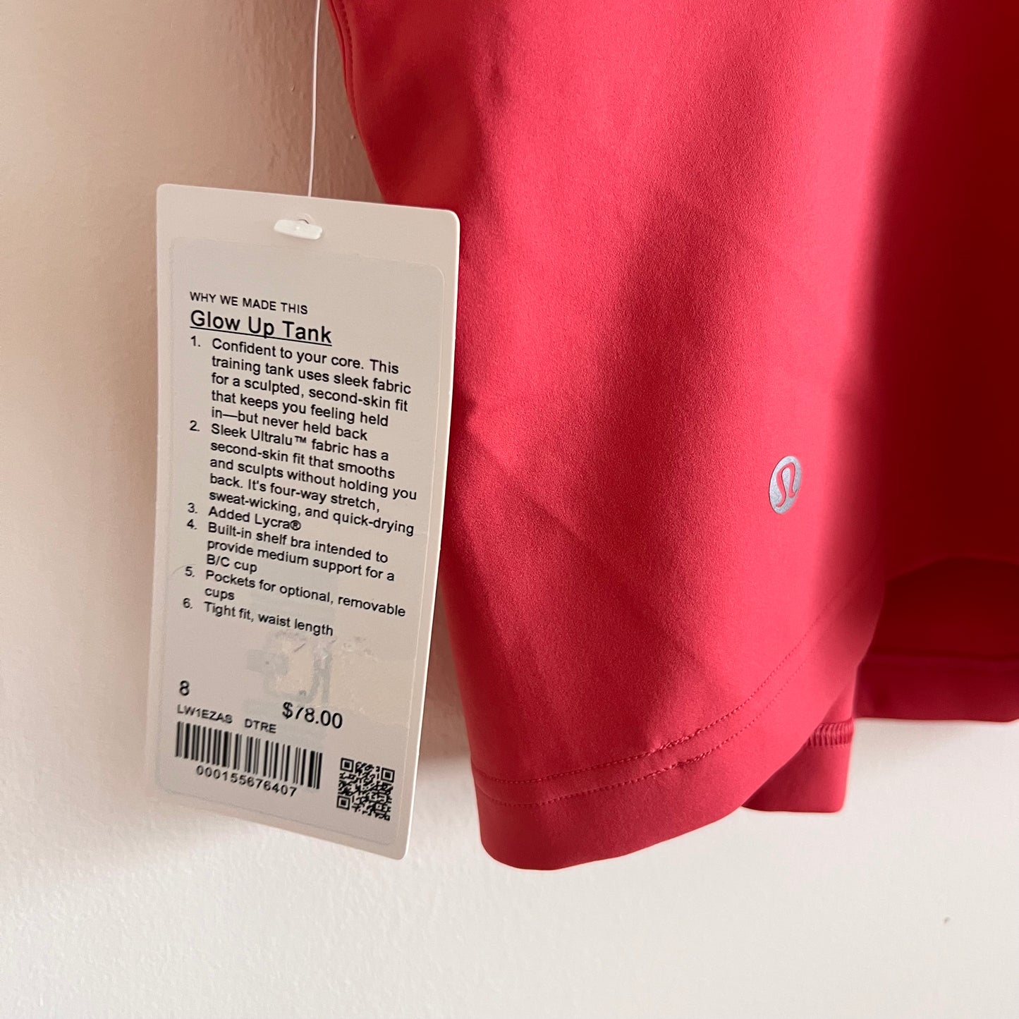 Lululemon Glow Up Tank - Desert Red - Size 8 (Medium)