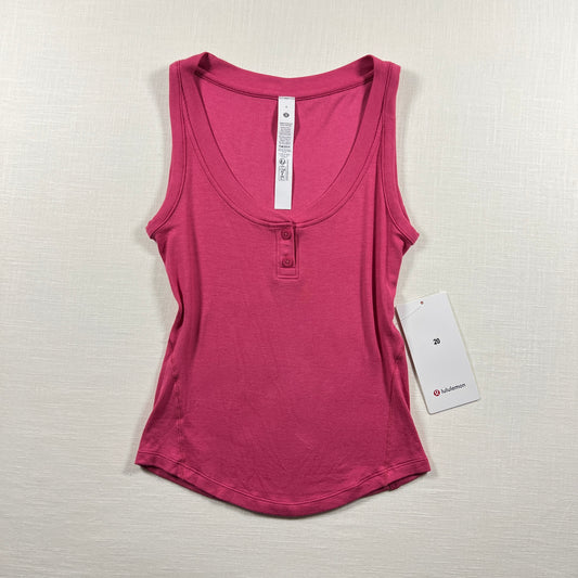 Lululemon Hold Tight Henley Tank - Raspberry Coulis - Size 4 (XS)
