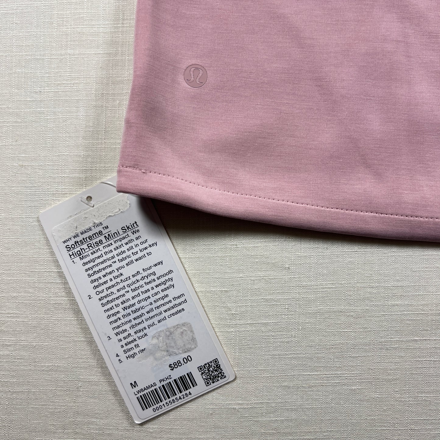 Lululemon Softstreme High-Rise Mini Skirt - Pink Haze - Size Medium