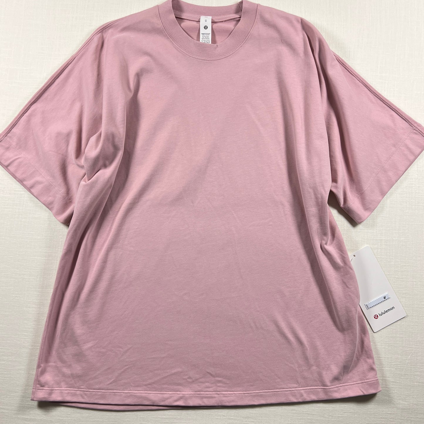Lululemon Cotton Jersey Oversized Short Sleeve - Pink Haze - Size XS