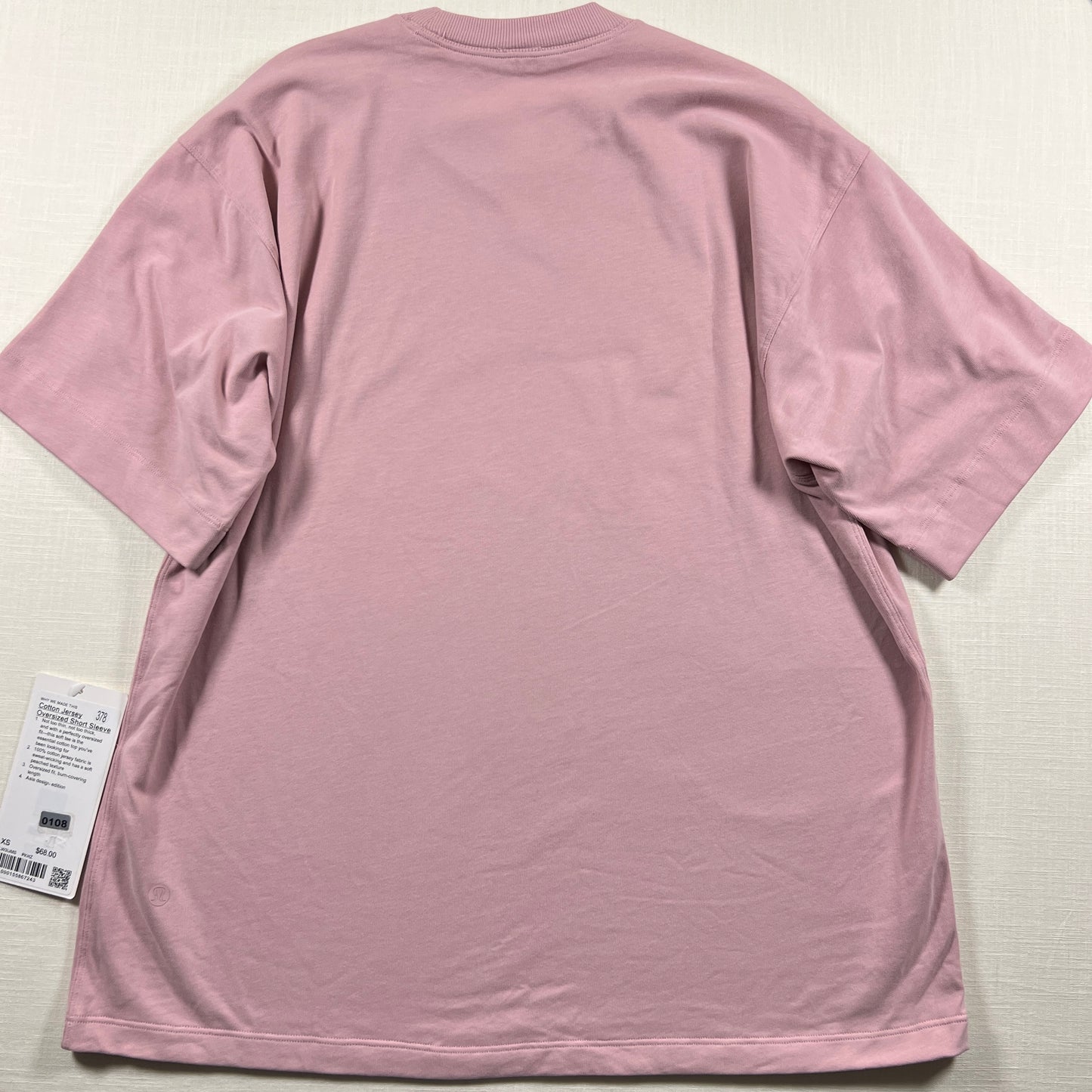 Lululemon Cotton Jersey Oversized Short Sleeve - Pink Haze - Size XS