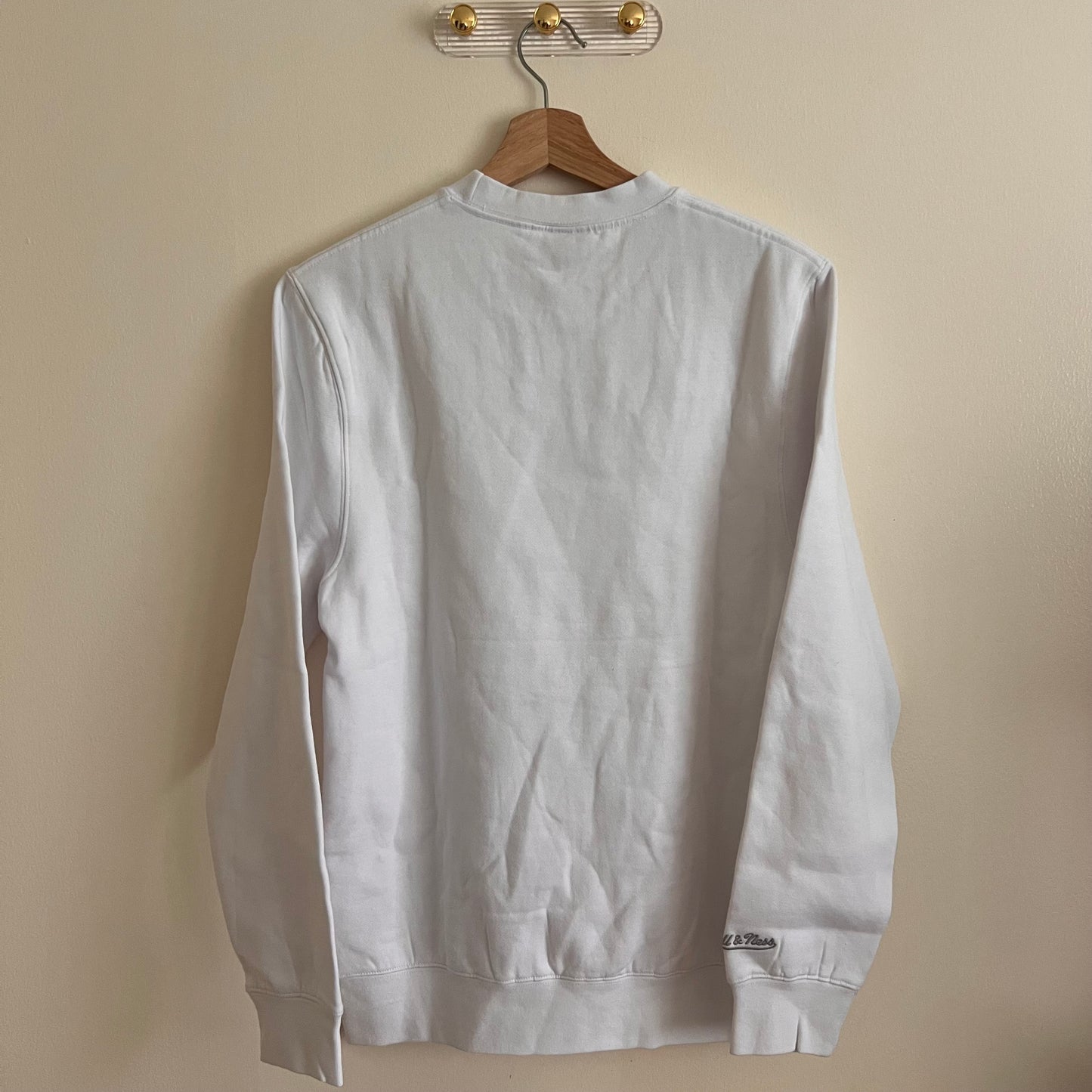 Men's Mitchell & Ness MLB Crew Neck Sweater LA Dodgers- White- Small