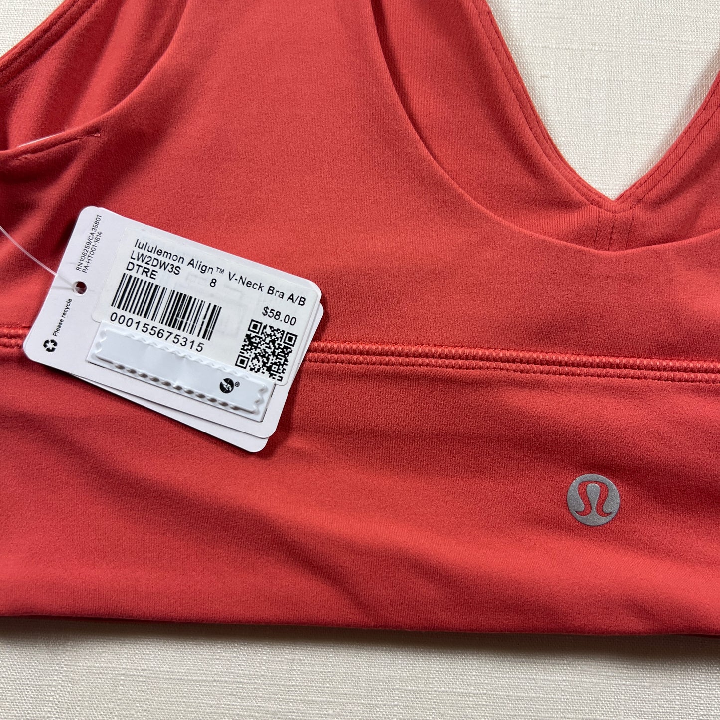 Align V-Neck Bra, A/B Cup - Desert Red - Size 8 (Medium)