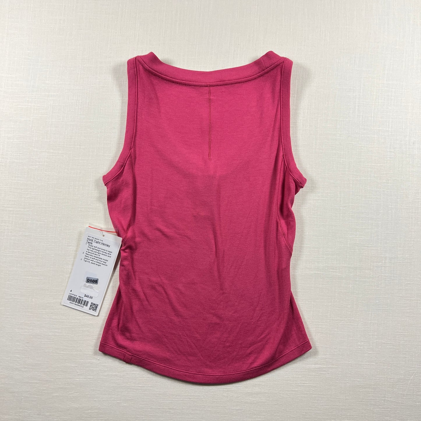 Lululemon Hold Tight Henley Tank - Raspberry Coulis - Size 4 (XS)