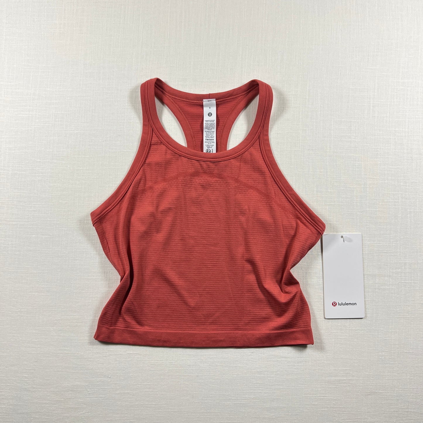 Lululemon Swiftly Tech Cropped Racerback Tank 2.0 - Desert Red/Desert Red - Size 8 (Medium)