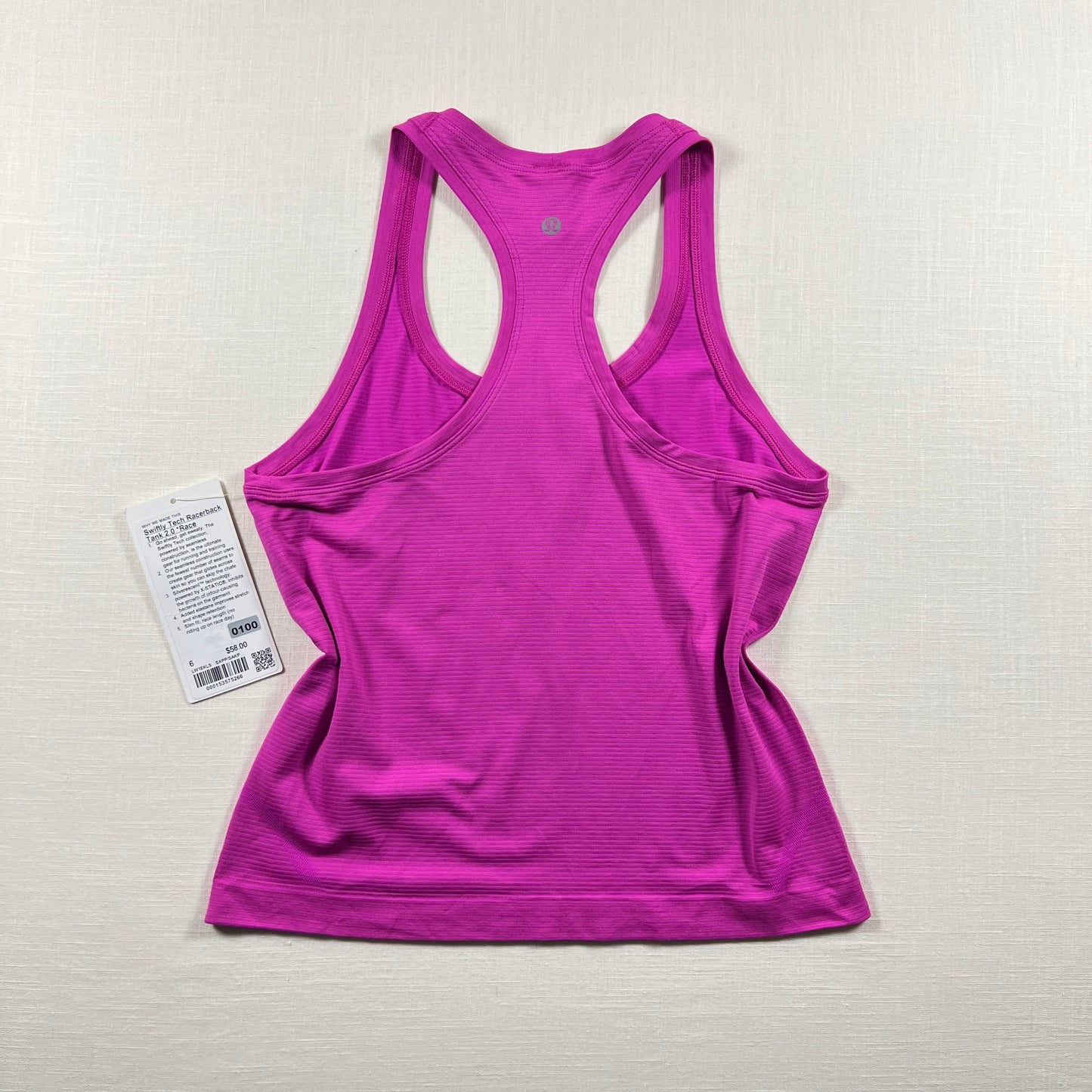 Lululemon Swiftly Tech Racerback Tank 2.0 *Race - Spandex Stripe Pow Pink/Sakura Pink - Size 6 (Small)