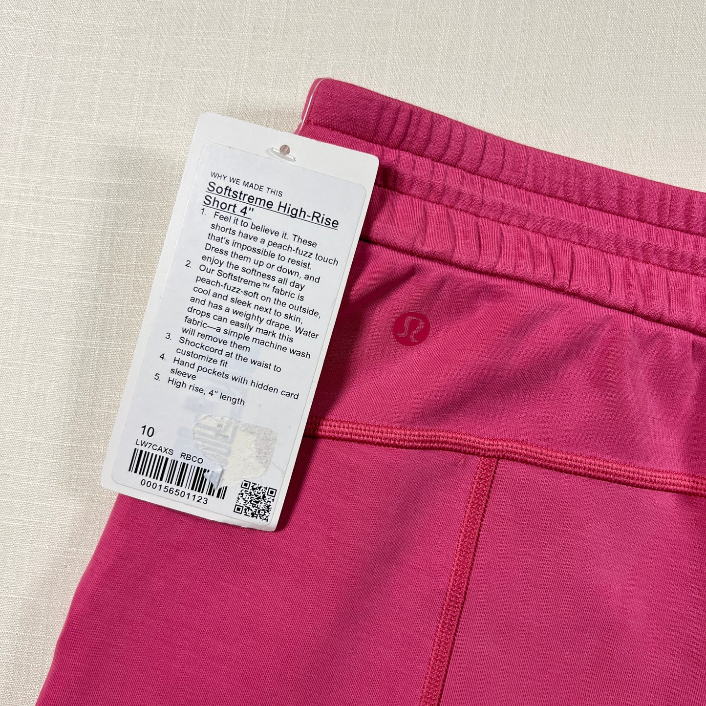 Lululemon Softstreme High-Rise Short 4" - Raspberry Coulis - Size 10 (Large)
