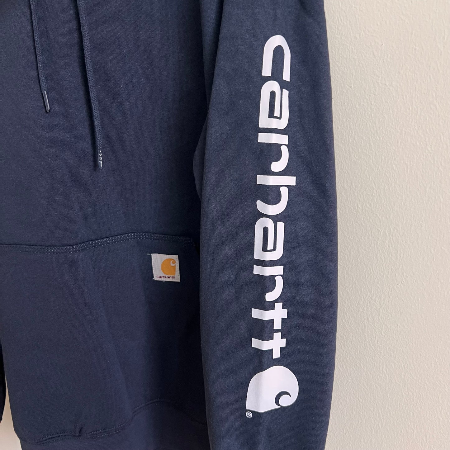 Men’s Carhartt Loose Fit Midweight Logo Sleeve Graphic Sweatshirt - New Navy - Size Medium